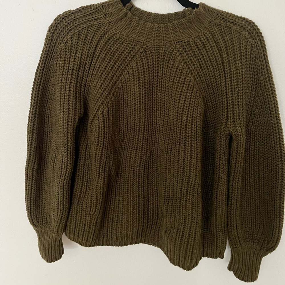 525 Oliver green knit mock neck sweater